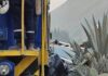 TREN EN VÍA HACIA MAPI COLISIONA CON AUTO Foto proporcionada a T News de un operador local.